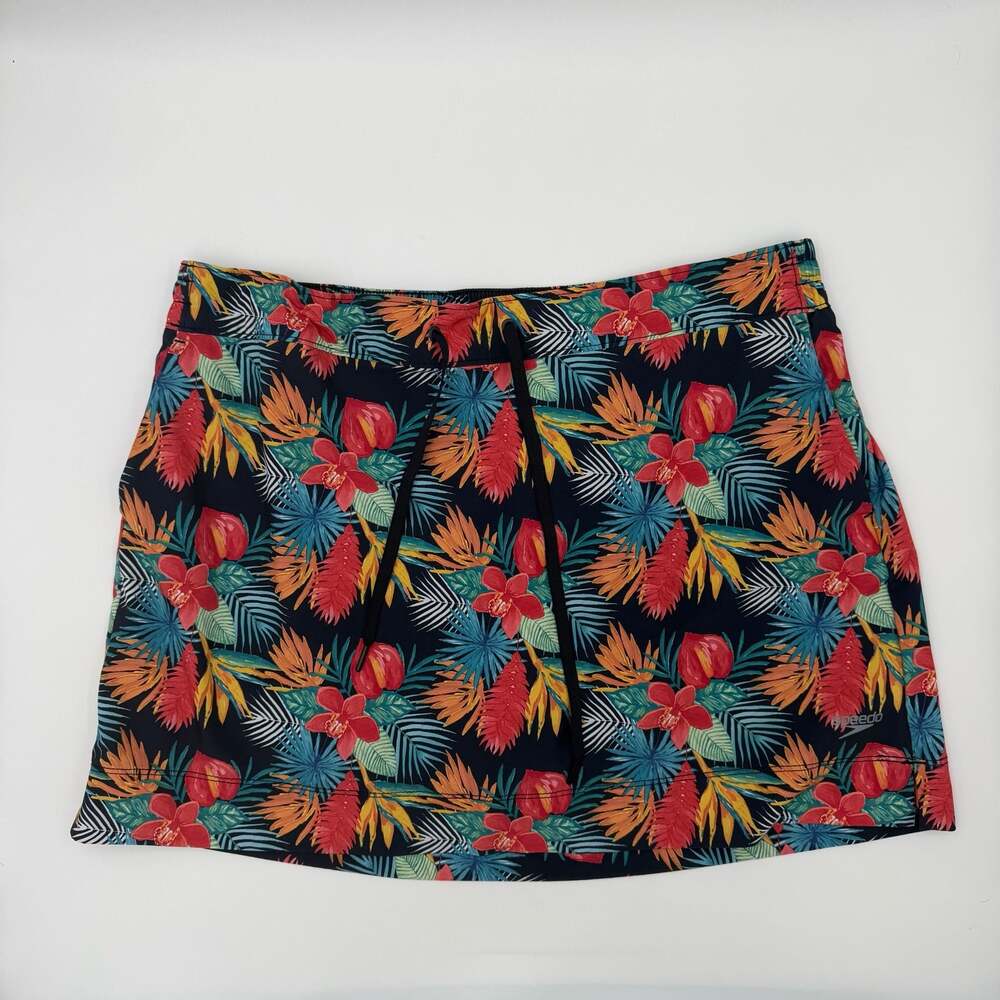 Speedo Women’s XXL Swim Skirt Skort Tropical Floral Built In Shorts Drawstring